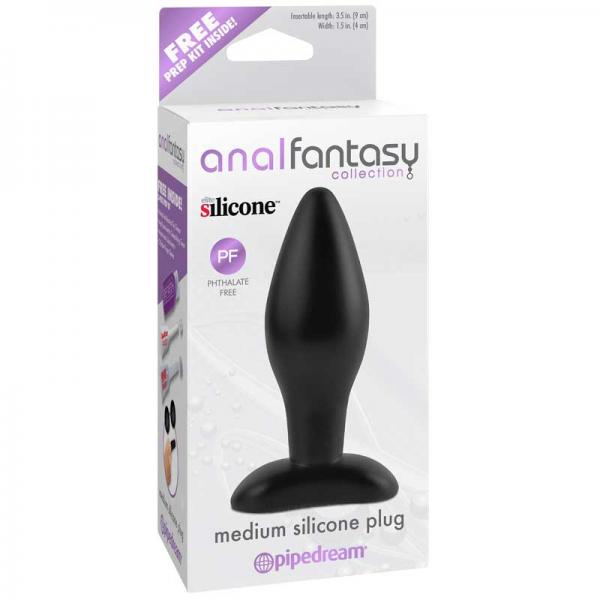 Anal Fantasy Medium Silicone Plug Black